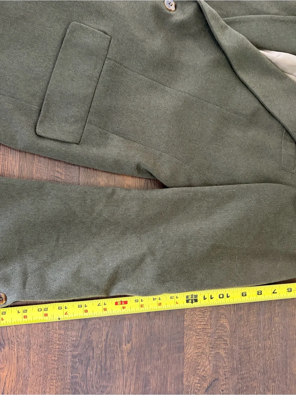 RARE VTG Bill Blass 100% Pure Cashmere The Greenbrier Blazer 42L Olive Green